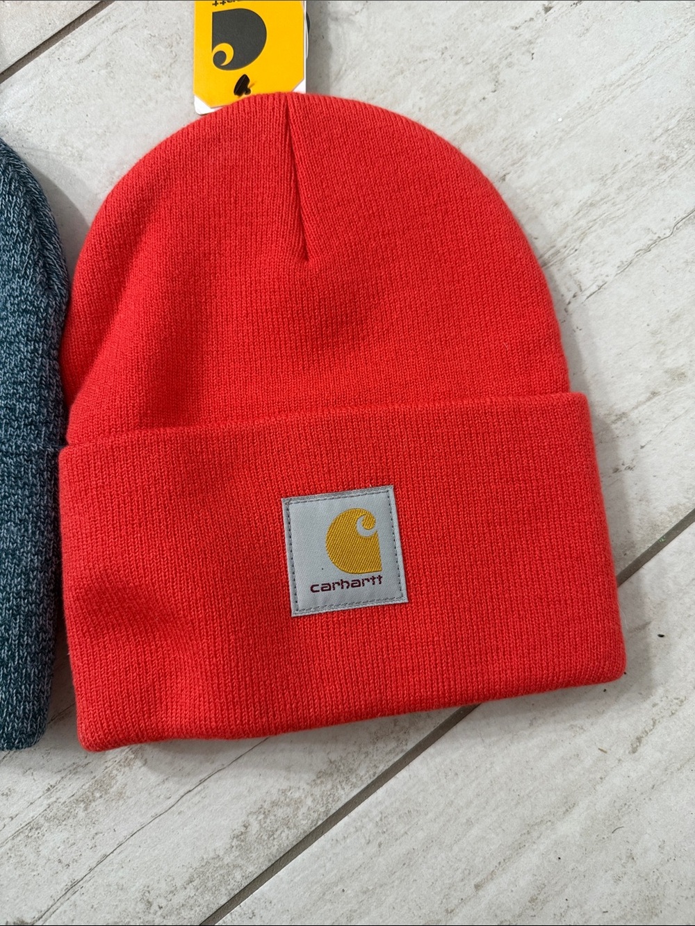 Carhartt unisex Beanies in Bright Orange and blue tweed and tomato red $20 each - Picture 4 of 4